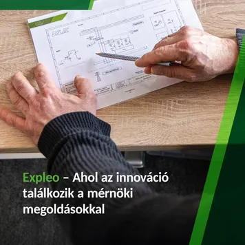 document ad showing hands reviewing an engineering blueprint on a desk