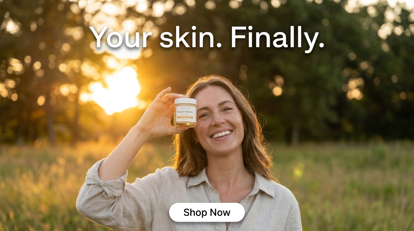 The same golden-hour ad with the headline lifted only by a soft drop shadow behind the letters