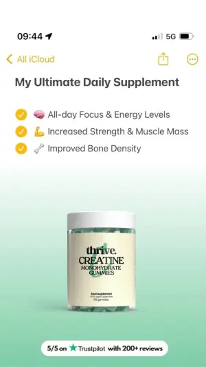 notes app ad with a native checklist on top and a polished green studio product panel below
