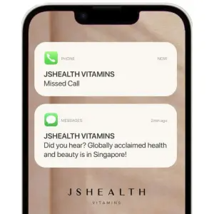 fake notification ad showing a missed call alert and a message notification stacked on a phone screen